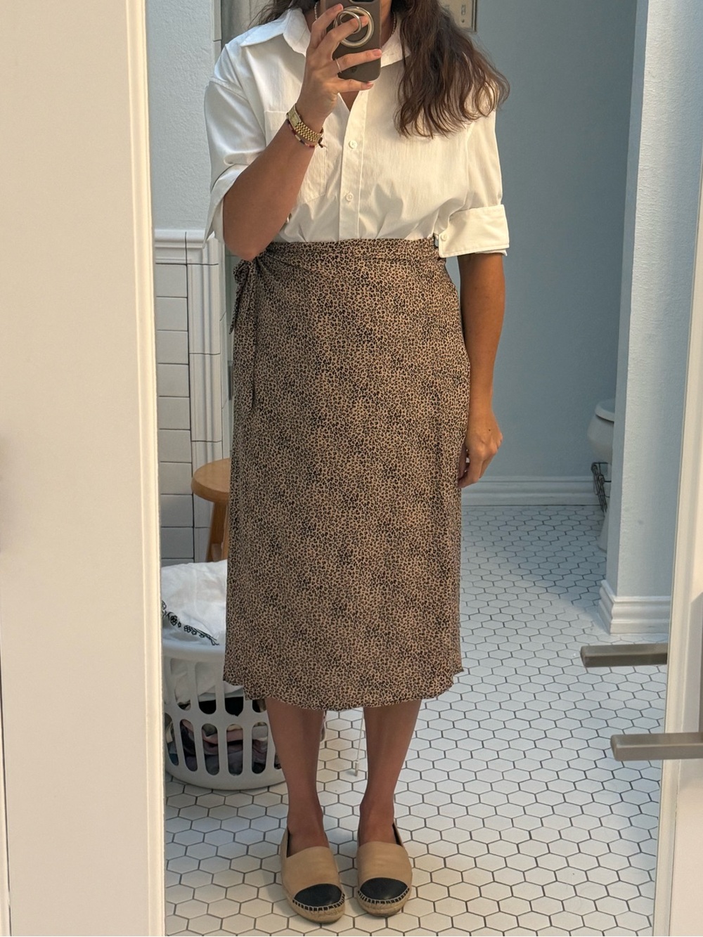 Leopard Print Midi Wrap Skirt - Picture 5 of 5